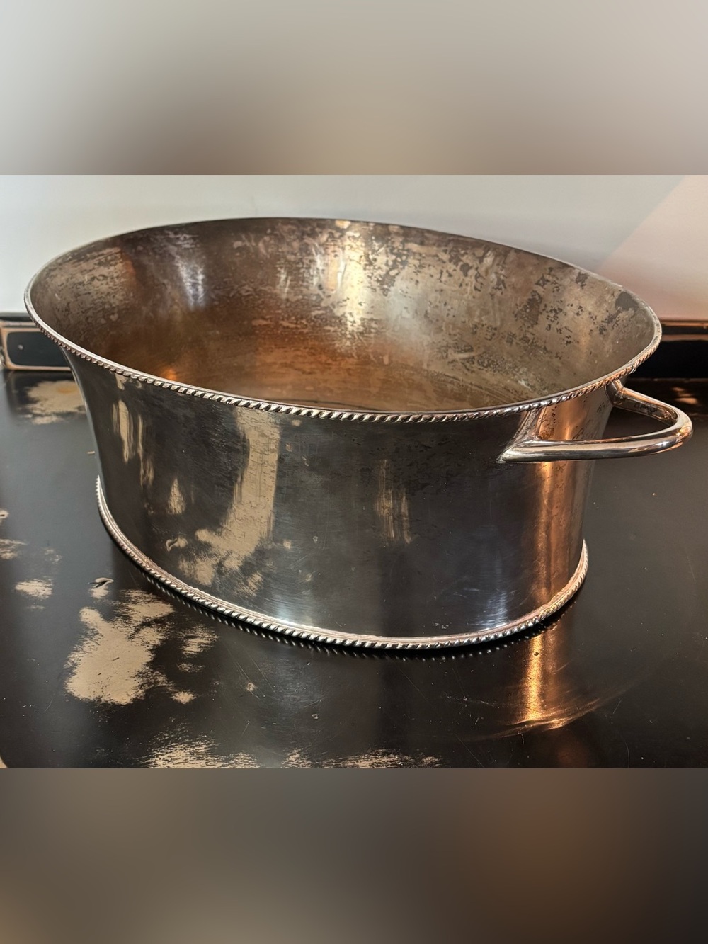 Vintage Pottery Barn Twisted Party Bucket Silver-Plated 18 inches